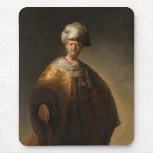 Man in Oriental Costume, door Rembrandt van Rijn Muismat (Voorkant)