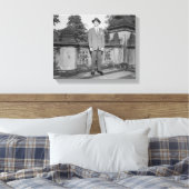 Man in Pet Canvas Afdruk (Insitu (Slaapkamer))