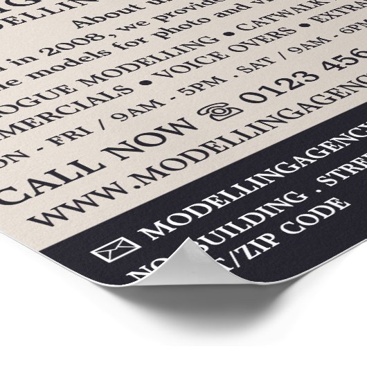 Man in Pet, Modellenbureau, Modelagent Adverteren Poster (Hoek)