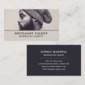 Man in Pet, modellenbureau, modelagent Visitekaartje (Voorkant / Achterkant)