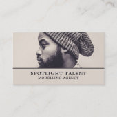 Man in Pet, modellenbureau, modelagent Visitekaartje (Voorkant)