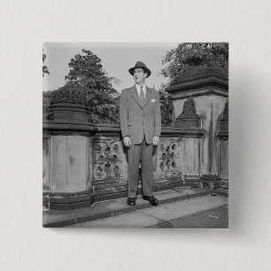 Man in Pet Vierkante Button 5,1 Cm