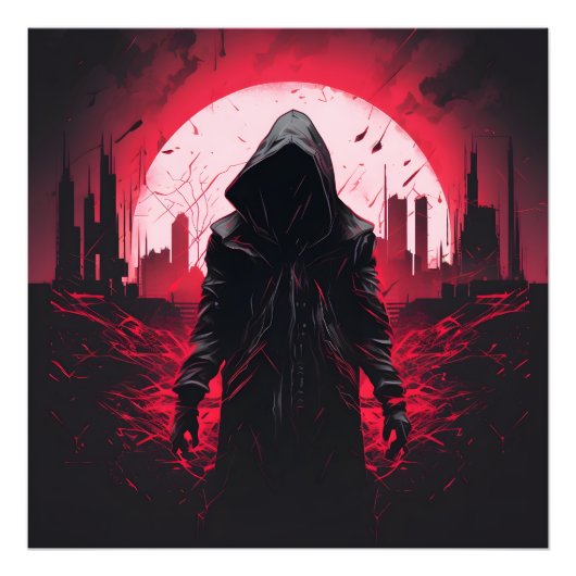 Man in Postapocalyptische Wereld Foto Afdruk (Voorkant)