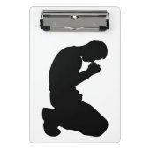 MAN IN PRAYER BLACK SILHOUETTE MINI KLEMBORD (Voorkant)