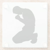 MAN IN PRAYER GLAZEN ONDERZETTER (Achterkant)