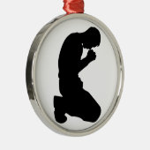 MAN IN PRAYER METALEN ORNAMENT (Rechts)