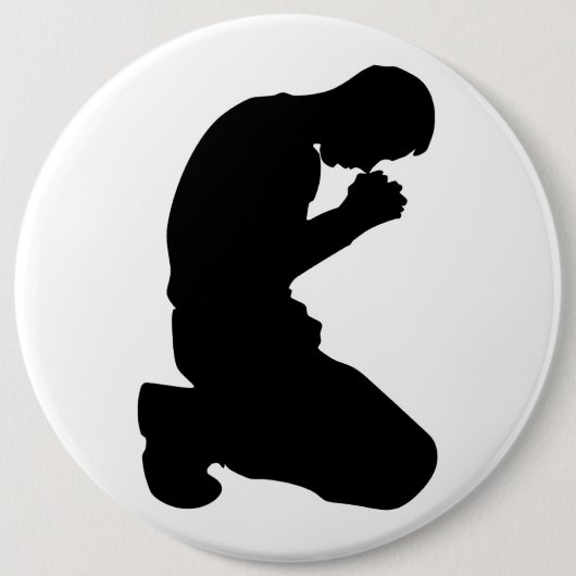 MAN IN PRAYER RONDE BUTTON 6,0 CM (Voorkant)