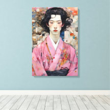 Man in roze kimono