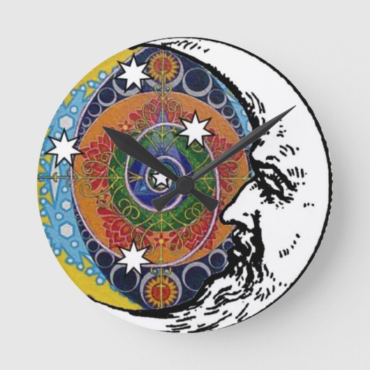 Man in the Moon wall clock Ronde Klok (Voorkant)
