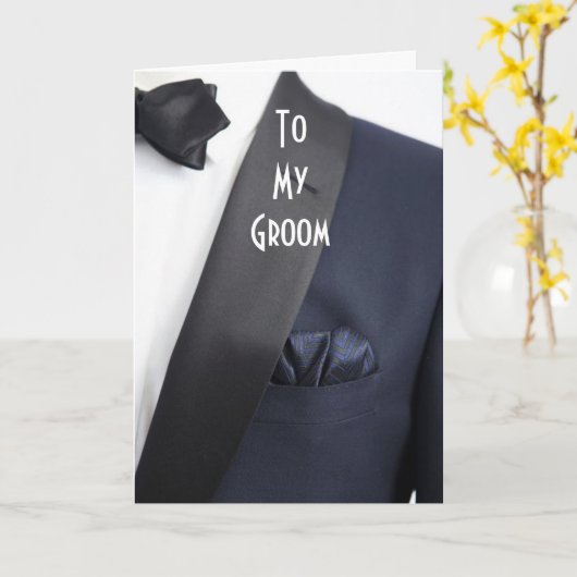 MAN IN TUX "AAN MIJN GROEP OP ONZE DAG" KAART (Gele Bloem)