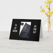 MAN IN TUX "AAN MIJN GROEP OP ONZE DAG" KAART (Gele Bloem)