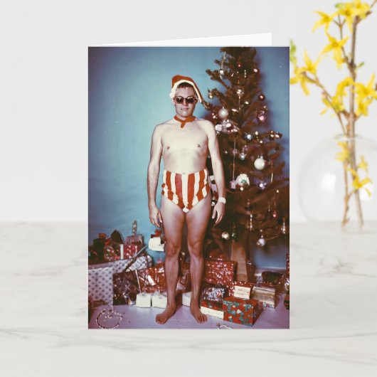 Man in Xmas Pants Kaart (Gele Bloem)