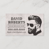 Man in zonnebrillen Retro Typografie Professional Visitekaartje (Voorkant)