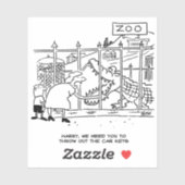 Man ingeslikt door krokodille cartoon sticker (Vel)