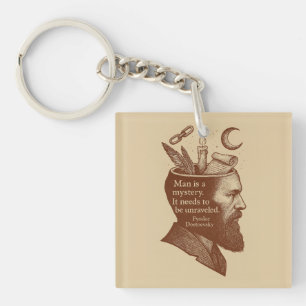 Man is een mysterie Dostojevski citaat Sleutelhanger