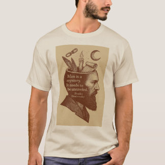 Man is een mysterie Dostojevski citaat T-shirt
