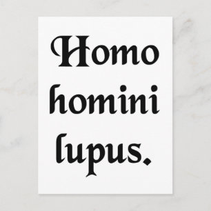 Man is een wolf voor man. briefkaart