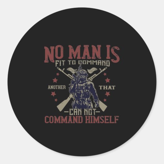 Man is Fit To Command Ronde Sticker (Voorkant)