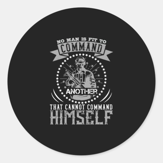 Man is Fit To Command Ronde Sticker (Voorkant)