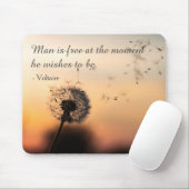 Man is Free Voltaire Quote Dandelion Muismat (Met muis)