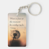 Man is Free Voltaire Quote Sleutelhanger (achterkant)