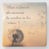 Man is Free Voltaire Quote Stenen Onderzetter (Voorkant)
