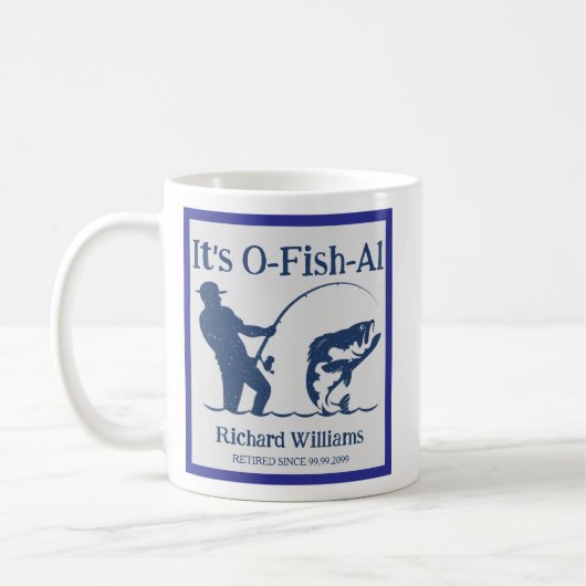 Man is het officiële Fisherman Retirement Party Gi Koffiemok (Links)