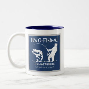 Man is het officiële Fisherman Retirement Party Gi Tweekleurige Koffiemok