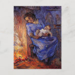 Man is in Zee door Vincent van Gogh Briefkaart<br><div class="desc">Het Man is in Zee (na Demont-Breton) door Vincent van Gogh, een kunstschilderij die een uitgeputte moeder beschrijft in het dagelijkse leven van impressionisme. Ze slaapt terwijl ze haar baby vasthoudt terwijl ze warm blijft door het vuur. Over de kunstenaar: Vincent Willem van Gogh was een Post Impressionistische schilder wiens...</div>
