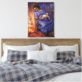 Man is in Zee door Vincent van Gogh Canvas Afdruk (Insitu (Slaapkamer))