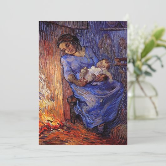 Man is in Zee door Vincent van Gogh Invitation (Staand voorkant)