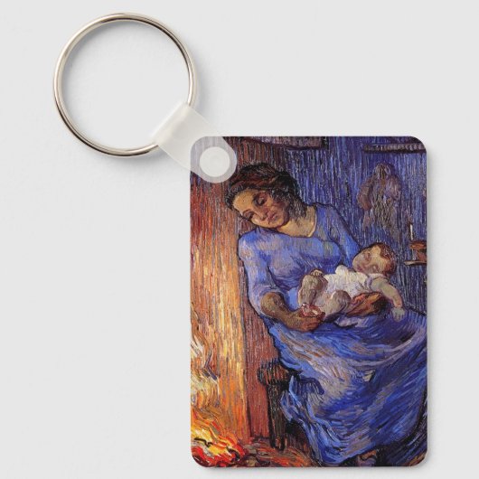 Man is in Zee door Vincent van Gogh Sleutelhanger (Voorkant)