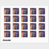 Man is in Zee door Vincent van Gogh Vierkante Sticker (Vel)