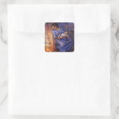 Man is in Zee door Vincent van Gogh Vierkante Sticker (Tas)