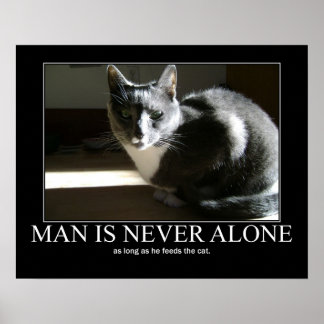 Man is nooit alleen...zolang als Cat Artwork Poster