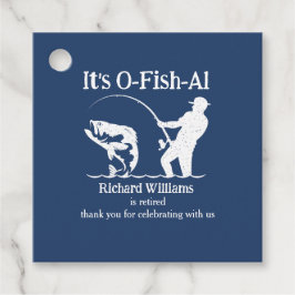 Man is officieel Fisherman Retirement Party Bedankjes Labels