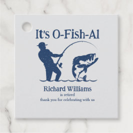 Man is officieel Fisherman Retirement Party Bedankjes Labels