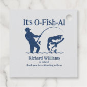 Man is officieel Fisherman Retirement Party Bedankjes Labels (Achterkant)