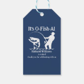 Man is officieel Fisherman Retirement Party Cadeaulabel (Achterkant)