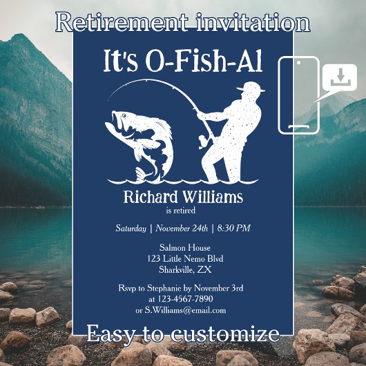 Man is officieel Fisherman Retirement Party Kaart