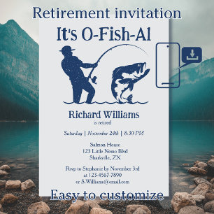 Man is officieel Fisherman Retirement Party Kaart