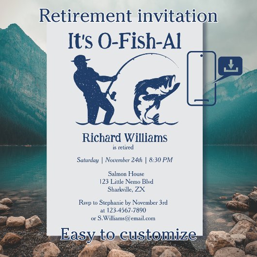 Man is officieel Fisherman Retirement Party Kaart