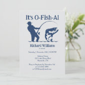 Man is officieel Fisherman Retirement Party Kaart (Staand voorkant)