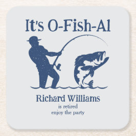 Man is officieel Fisherman Retirement Party Kartonnen Onderzetters