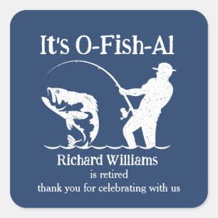 Man is officieel Fisherman Retirement Party Vierkante Sticker
