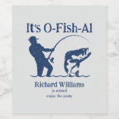 Man is officieel Fisherman Retirement Party Wijn Etiket (Enkel label)