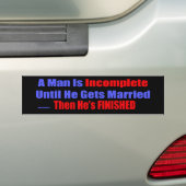 Man is onvolledige Bumpersticker (Op auto)