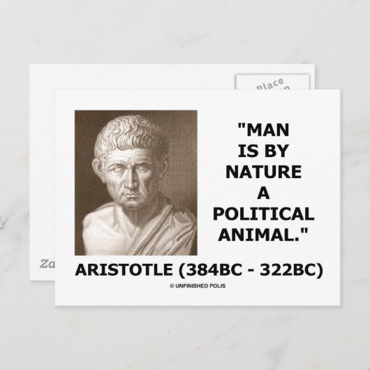 Man is per Natuur een politiek dier (Aristoteles) Briefkaart (Voorkant / Achterkant)