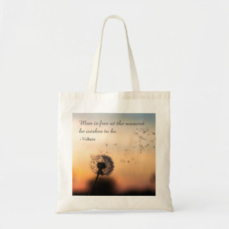 Man is vrij wens Voltaire citaat Tote Bag
