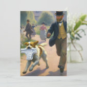 Man jachthond met ondergoed bedankkaart (Staand voorkant)